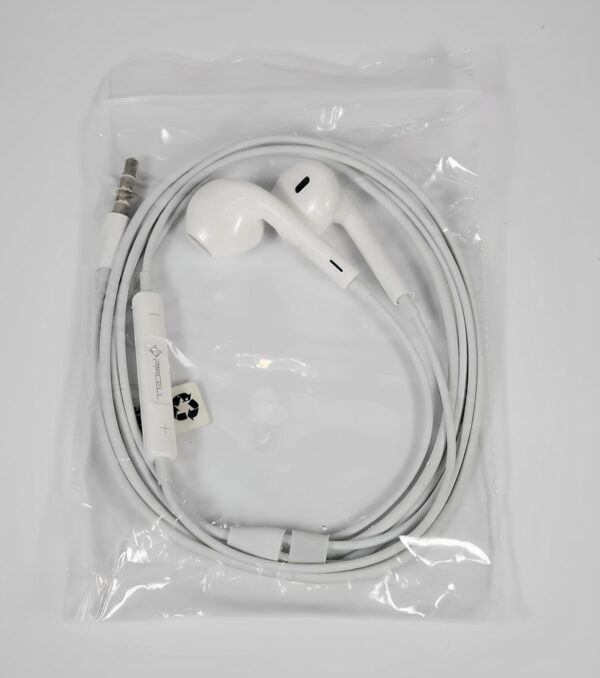 Fone De Ouvido com fio Pmcell Slim Fo 15 Estéreo Para celular Conector P2 cor branco - Image 2